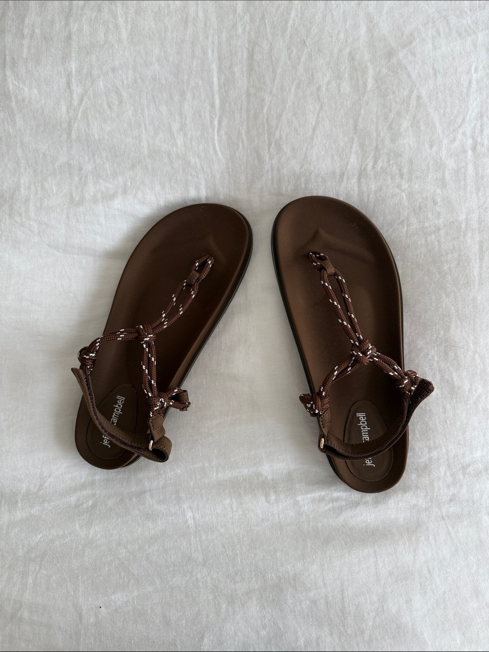 Jeffrey Campbell Brown Braided Rope Toe-Loop Sandals - never worn